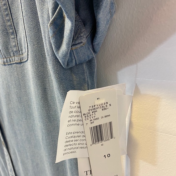 SOLD!!! Y2K Short Sleeve Denim Shirt Dress w/Slits - Picture 3 of 6